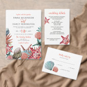 Budget Coral Seashells Beach Weddenschap (Personaliseer de collectie van deze zelfstandige maker.)