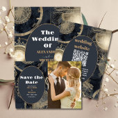 Elegante zilveren gouden hemelse bruiloft save the date