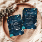 Space Outer Baby shower Navy Diapper Raffle Informatiekaartje