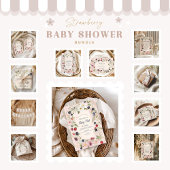 Strawberry Berry Eerste 1e Verjaardagsfeest Spandoek