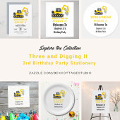 Three & Digging it Bouw 3e Verjaardagsfeest Servet