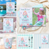 Funny  Mermaid Birthday Girl Papieren Bordje