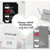 Elegant zwart wit typografie afstuderen Platte Kaa Aankondiging