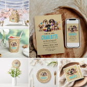 Waterverf puppy pawty dog verjaardag kaart