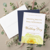 Modern Elegant Marine Blauw Script Bruiloft Kaart (Personaliseer deze collectie van deze onafhankelijke maker. Test)