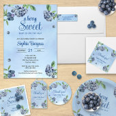 Sweet Blueberry Waterverf Baby shower dank u Ronde Sticker