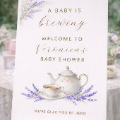 What's Brewing Tea Party Baby Prediction Card Flyer