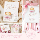 Coquette Coffee Baby Shower Sticker