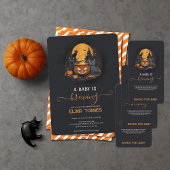 Een Baby brouwt Schattigee Halloween Baby shower F Folie Uitnodiging