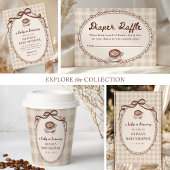 A Baby is Brewing Gingham Coffee Baby Shower Bedankkaart