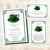 Green Coffee Cup Diaper Raffle Baby Shower Informatiekaartje