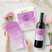 Seventy & Pink Glitter & Drink Quote Heupfles