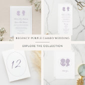 Classic cameo Regency Paars Wedding Save The Date