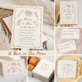 Bun in het Oven Bakery Bread Baby shower Kaart