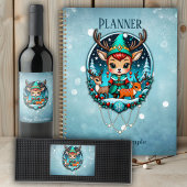 Een leuke cartoon stijl rendier elf pokerkaarten