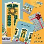 Vrolijk kerstfeest en Feliz Natal tweetalig, famil Zelfinktende Stempel