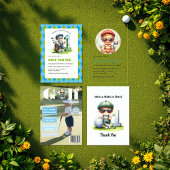 Hole in One Golf 1st Birthday Boy Acryl Uitnodigingen