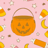 Retro Leuke Halloween Party Roze Cadeaupapier