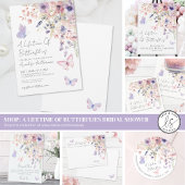 Vlinder Blush Roze Paarse Wilde Bloem Bedankkaart