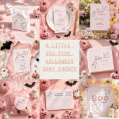 Watercolor Boo Roze Cute Pasel Halloween Menu