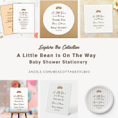 Little Coffee Bean QR code all in one Baby Shower Kaart