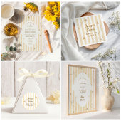 Een Kleine Bij Geel Baby Borrel Cadeaulabel