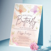 Onze kleine vlinder Waterverf roze Paarse goud Ronde Sticker