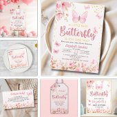 Little Butterfly is on the Way, Baby Shower Girl Papieren Bordje