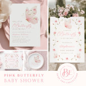 Little Butterfly Baby shower Invitation Kaart