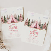 Een beetje Camper Wandelen Camping Baby shower Kaart