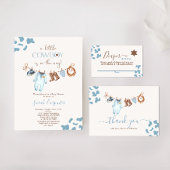 Een kleine Cowboy Baby shower Blauw Dank u kaart