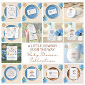 All-in-One QR-code Cowboy Baby Shower Uitnodiging