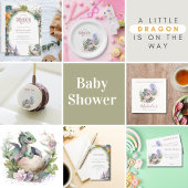 Little Dragon Baby shower Luier Raffle Informatiekaartje
