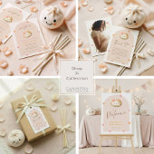 Blush roze Schattige Dumpling Baby shower Dank u Cadeaulabel