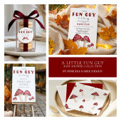 Een kleine leuke man Red Mushroom Boy Baby shower Papieren Bordje