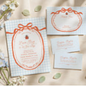 Blauw Gingham Picknickstijl Display Shower Poster