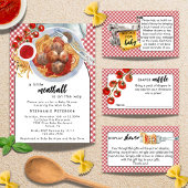 Little Meatball Display Shower Pink Baby Shower Informatiekaartje