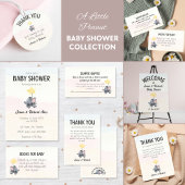 Een kleine pinda is op weg naar het Baby shower Cadeaulabel