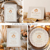 Pompoen Herfst Baby Shower Bedankkaart