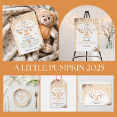 Custom Pompoen Meisje Modern Herfst Baby shower Poster