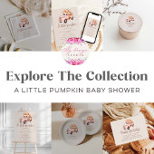 Herfst Meisje Baby shower Pompoen Vrachtwagen Luie Informatiekaartje