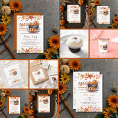 Een beetje pompoen Halloween Herfst Baby shower Sparkling Wijnetiket