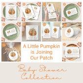 Patchwork Pompoen Baby Shower Favor Stickers
