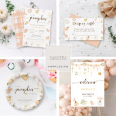 Herfst Bloemen Baby shower Dank u Ronde Sticker