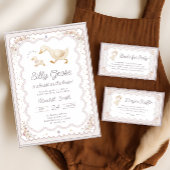 Whimsical Goose Boho Gender Neutral Baby Shower Kaart