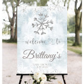 Snowflake Winter Baby shower Ronde Sticker