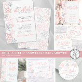 Snowflake Winter Girl Baby shower Kaart