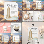 Een beetje surfer minimalistische gouden Baby show Cadeaulabel