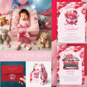 Sweetheart Bloemenboog Baby shower Luier Raffle All In One Uitnodiging