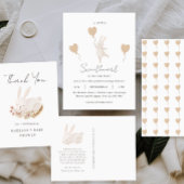 Baby shower Dank u wel met Cute Sleeping Bunny Briefkaart